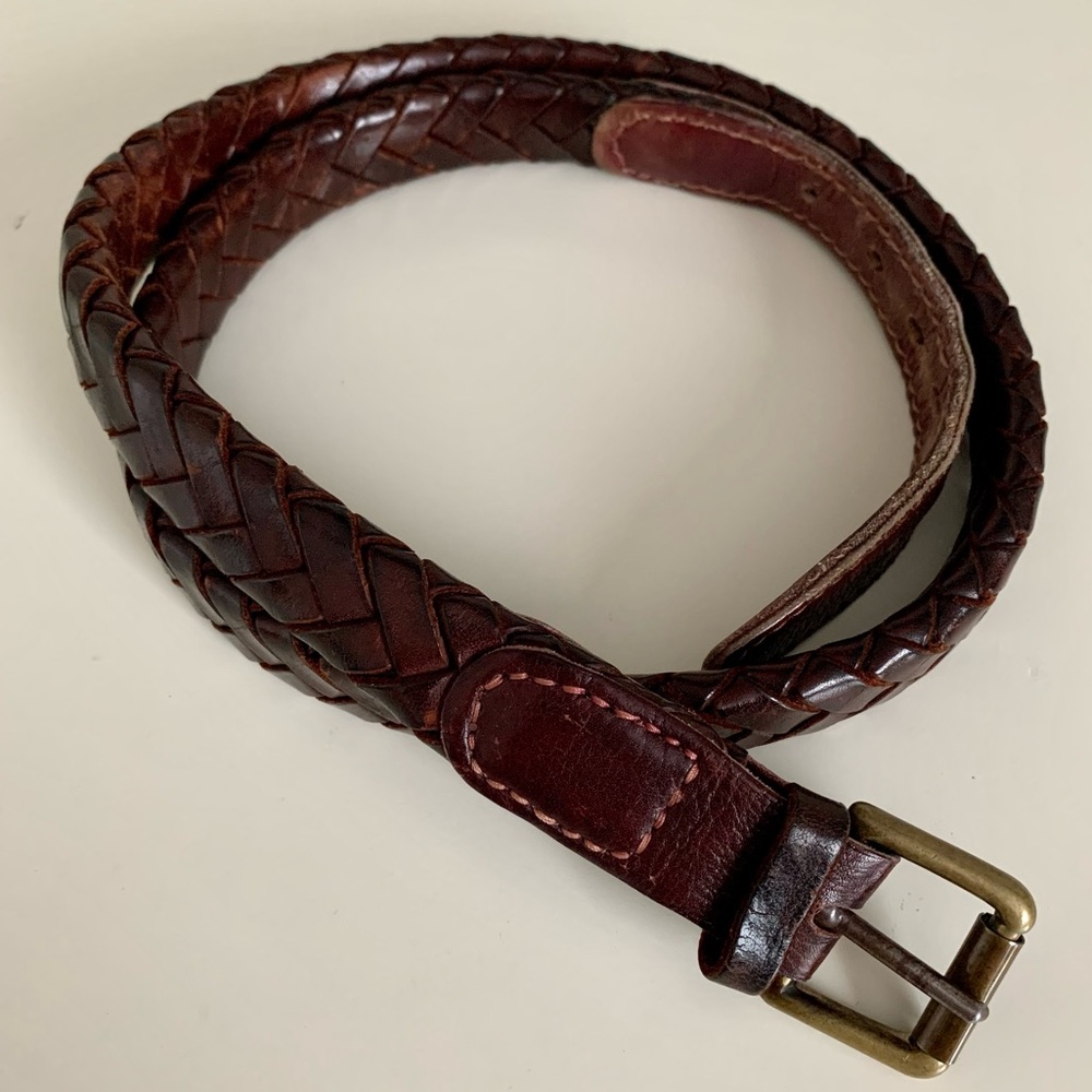 Vintage Woven Leather Belt Size Large